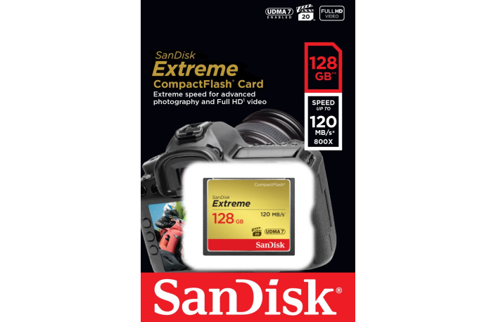 SanDisk CF-Card Extreme 128GB Extreme UDMA 120MB/s CompactFlash