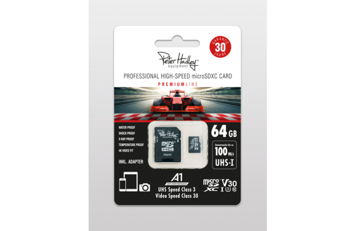 Peter Hadley Prof.High-Speed 64 GB micro SDXC, Cl10 UHS-I, U3, V30 (100/95 MB/S)