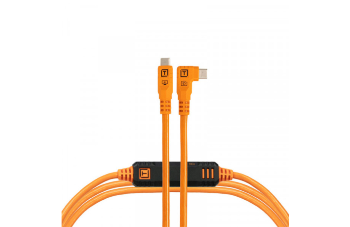 Tether Tools TetherPro Optima 10G Datenkabel USB-C an USB-C rechtsgewinkelt - 3 m (Orange)