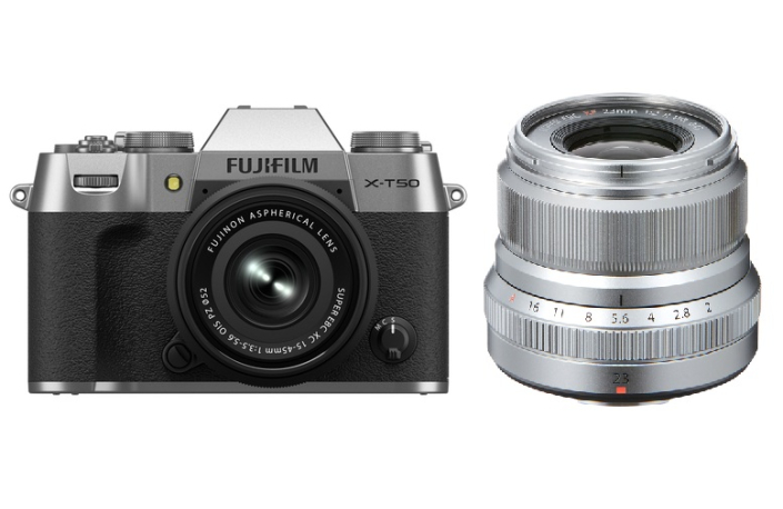 Fujifilm X-T50 silber + XC15-45mm F3.5-5.6 OIS PZ + Fujifilm XF-23mm F2 WR silber