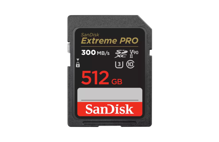 SanDisk 512 GB SDXC ExtremePro 300MB/s V90 UHS-II