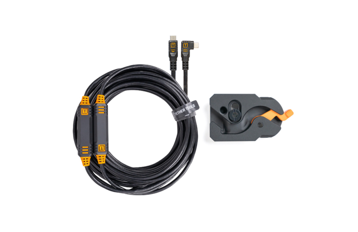 Tether Tools TetherGuard LeverLock & Cable Kit (USB-C an USB-C rechtsgewinkelt, 9,4 m Schwarz)