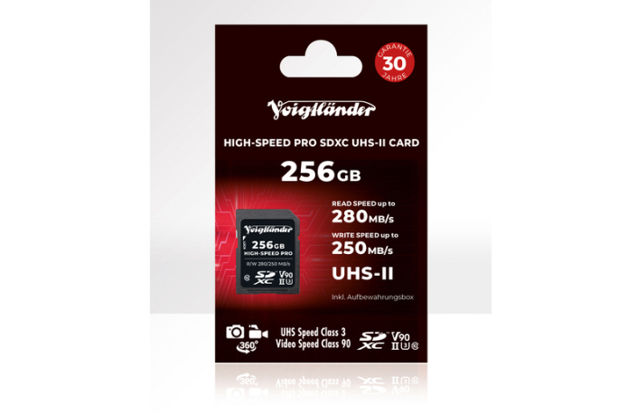 Voigtländer Prof. High-Speed SDXC 256GB, UHS-II, Cl10, U3, V90 (280/250 MB/s)